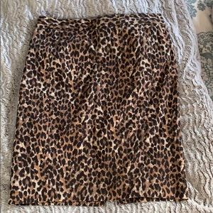 Ann Taylor Loft Leopard Pencil Skirt.